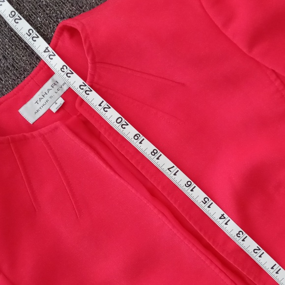 💋VTG Tahari💋 - Red Open Front Stretch Jacket - Picture 10 of 11